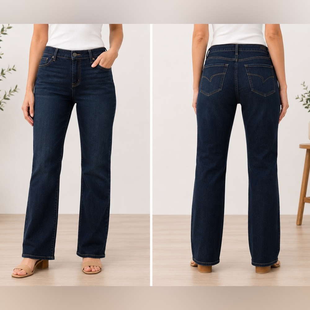 Santana Jeans Women's 12x32 Dark Wash Straight Stretch Denim Mid Rise Blue